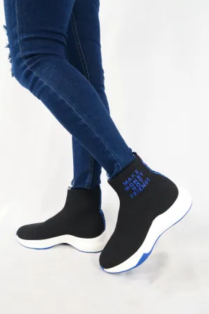 รองเท้าผ้าใบหุ้มข้อสูง - Girls Fashion Sneaker Slip On
