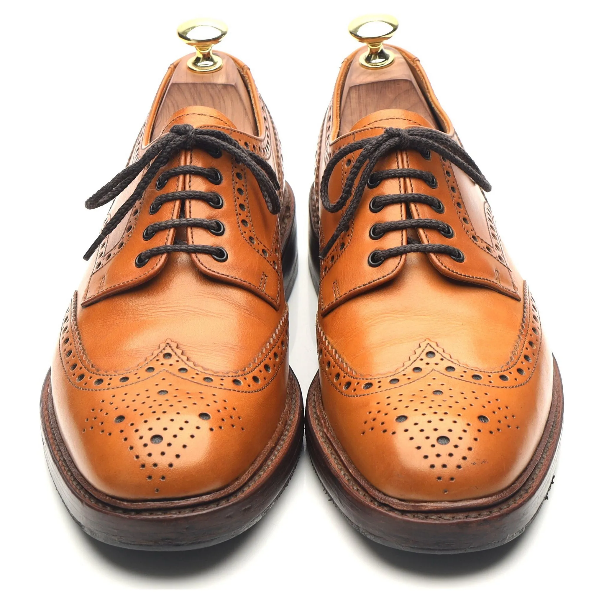 1880 'Chester 2' Tan Brown Leather Derby Brogues UK 7 F