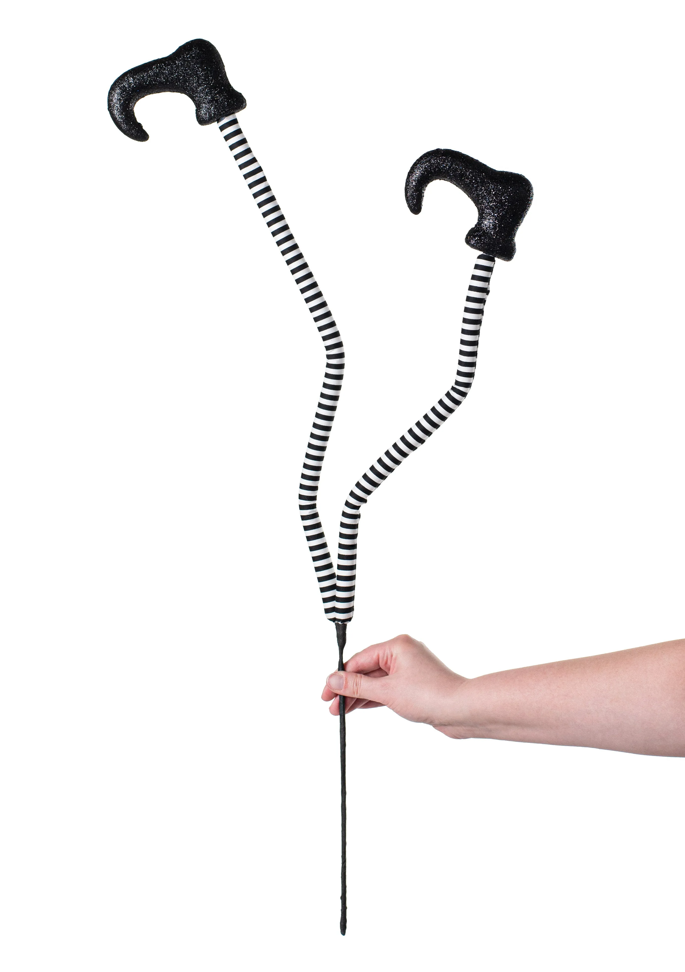 30" Long Witch Legs Spray: Black & White