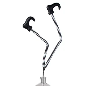 30" Long Witch Legs Spray: Black & White