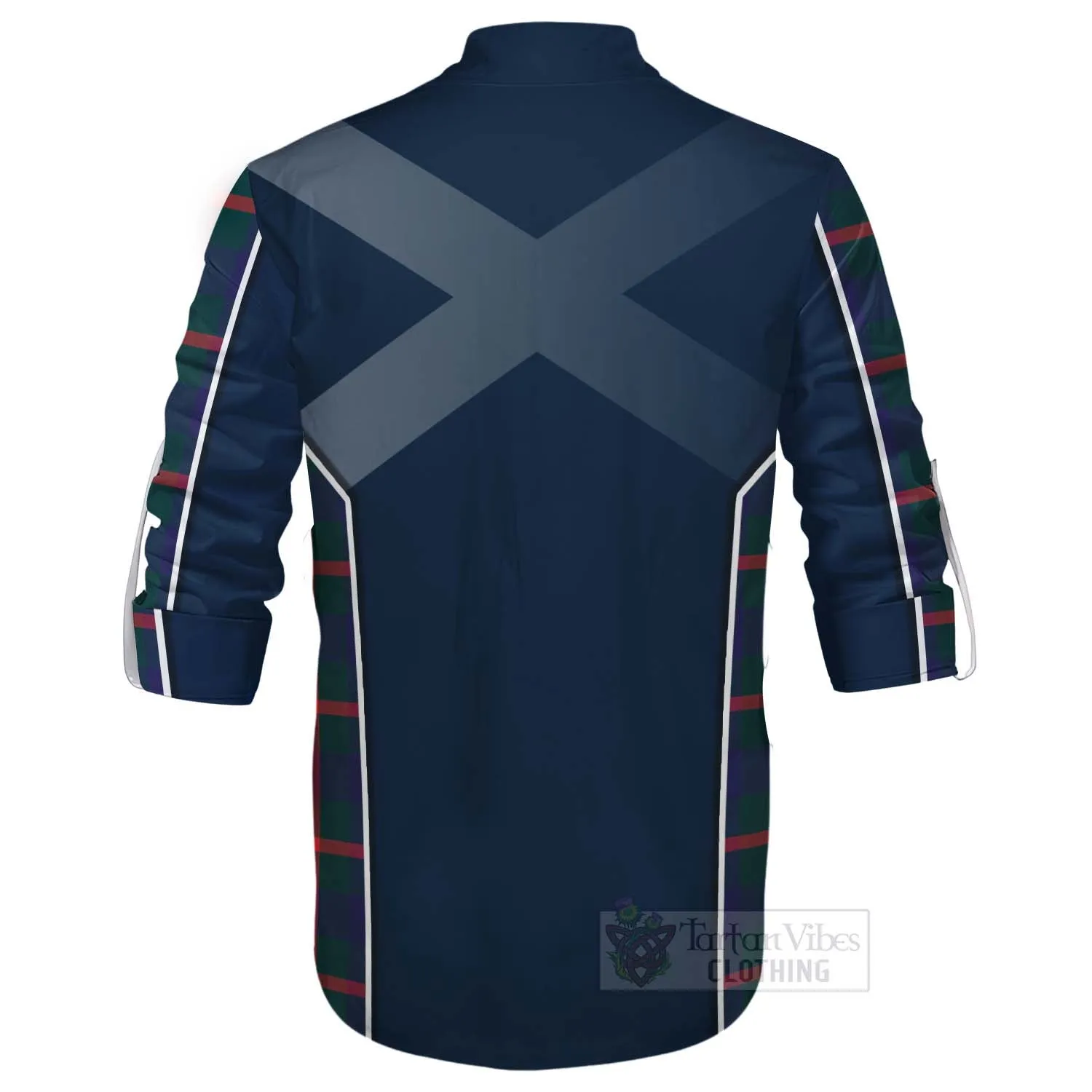 Agnew Tartan Ghillie Kilt Shirt with Family Crest and Scottish Thistle Vibes Sport Style