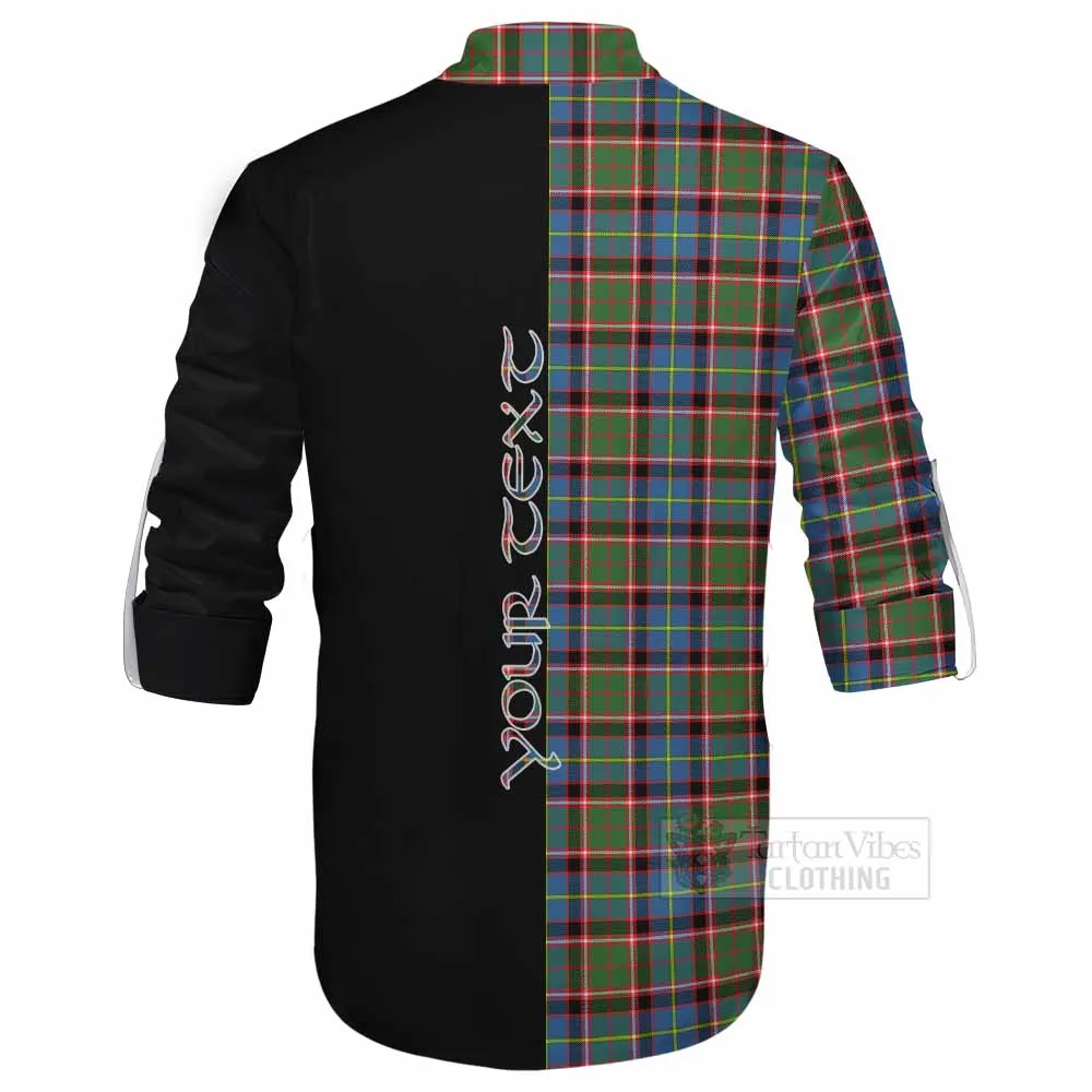 Aikenhead Tartan Ghillie Kilt Shirt with Family Crest and Half Of Me Style