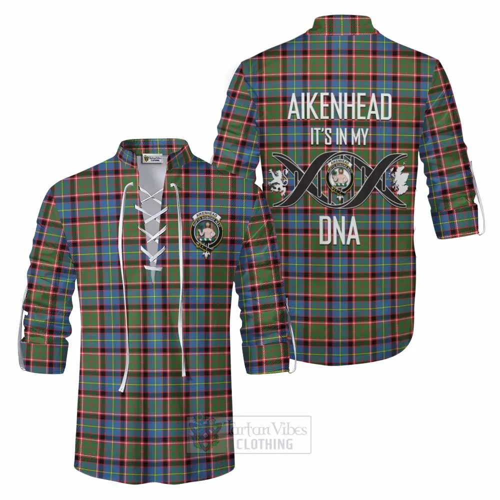 Aikenhead Tartan Ghillie Kilt Shirt with Family Crest DNA In Me Style