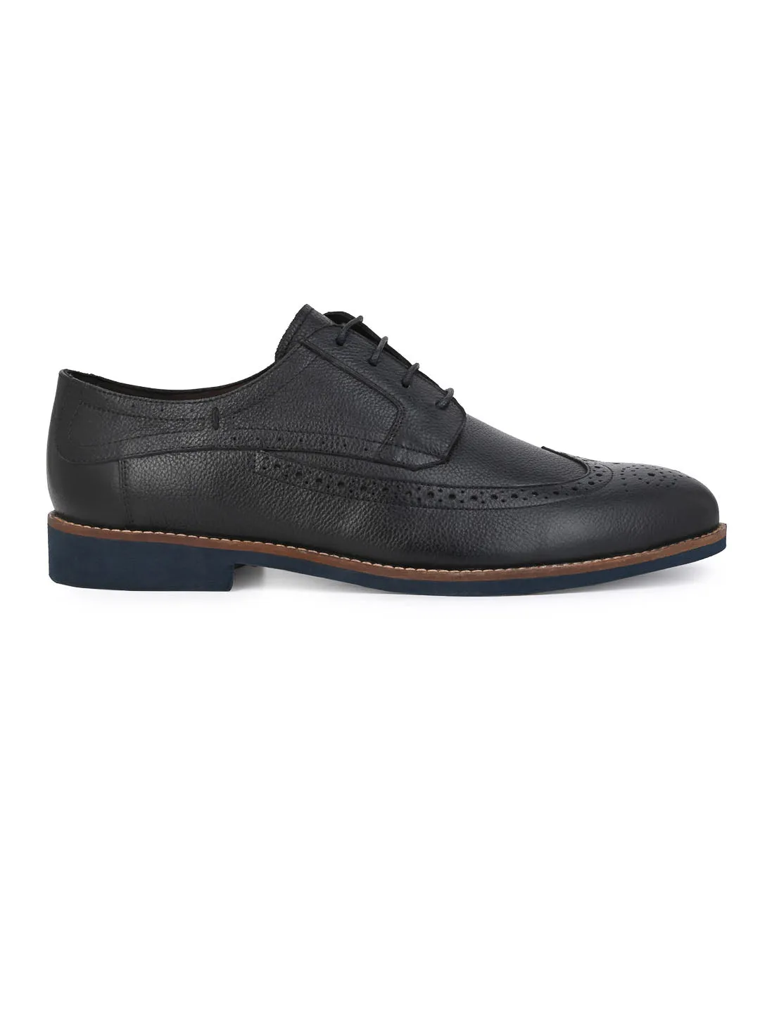 Alberto Torresi Horwik Series Black Mild Leather Brogue Shoe