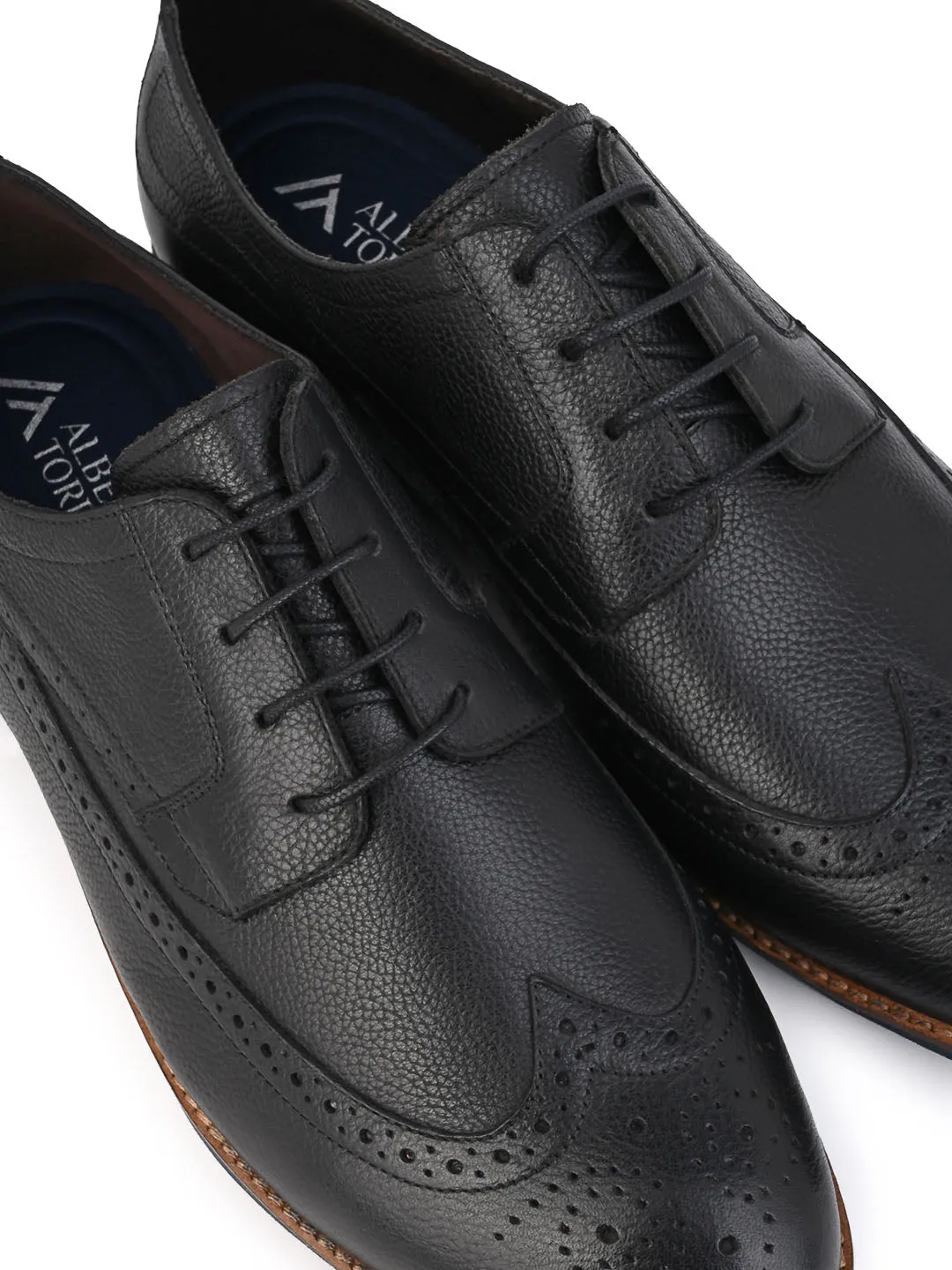 Alberto Torresi Horwik Series Black Mild Leather Brogue Shoe