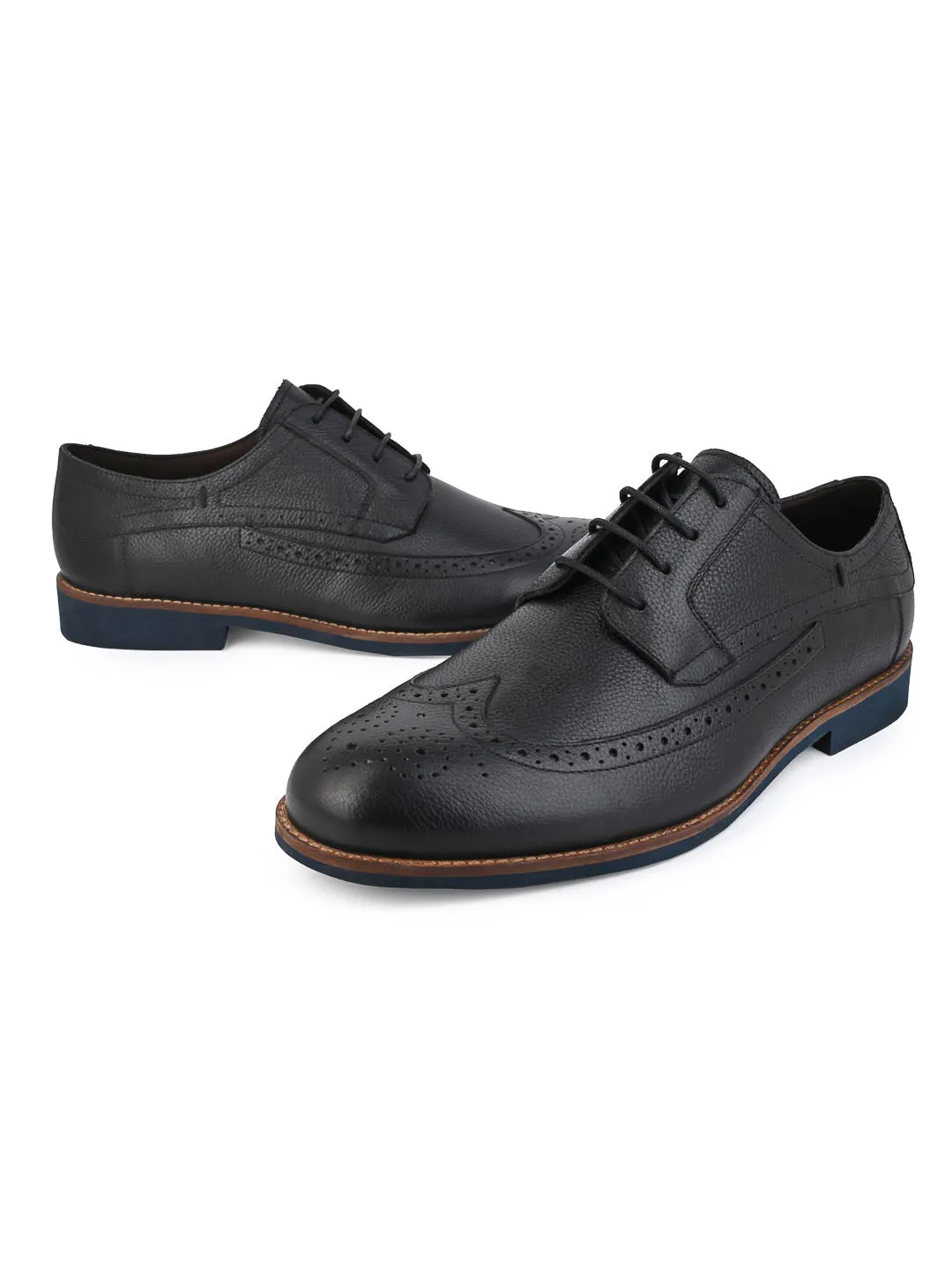 Alberto Torresi Horwik Series Black Mild Leather Brogue Shoe