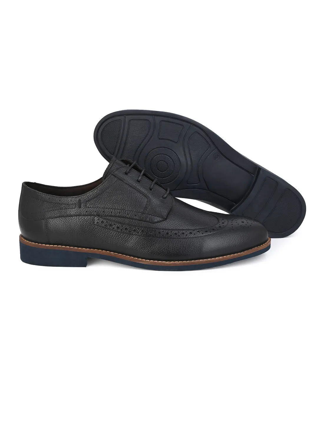Alberto Torresi Horwik Series Black Mild Leather Brogue Shoe