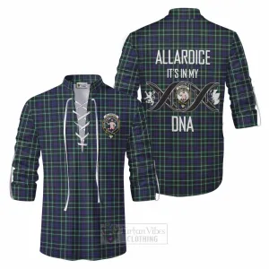 Allardice Tartan Ghillie Kilt Shirt with Family Crest DNA In Me Style
