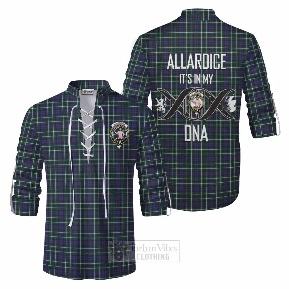 Allardice Tartan Ghillie Kilt Shirt with Family Crest DNA In Me Style
