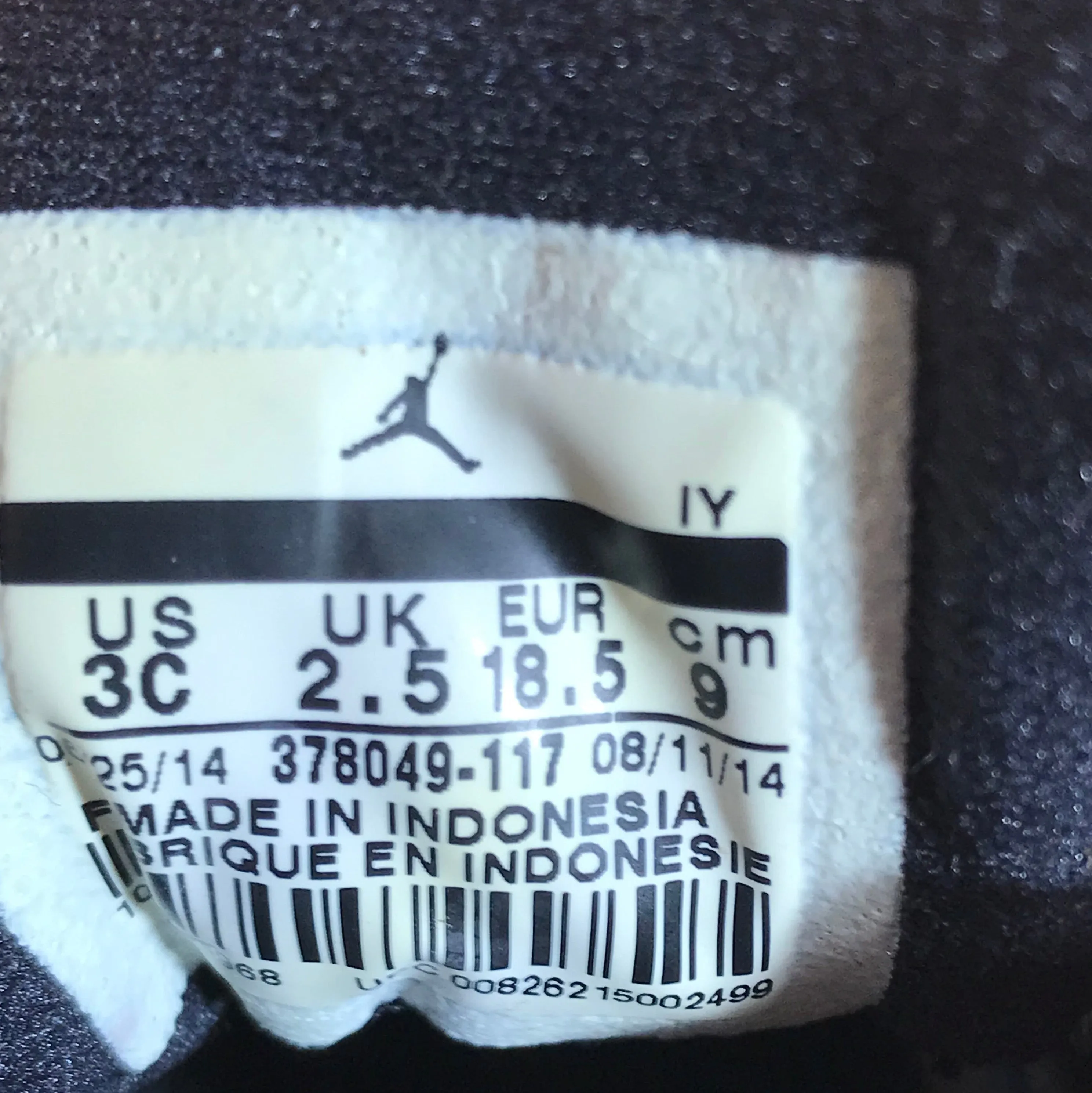 AMPUTEE NIKE AIR JORDAN XI 11 Infant Baby Size 3C Leather UNC Legend Crib Shoe Sneaker Right Only White Blue 378049-117