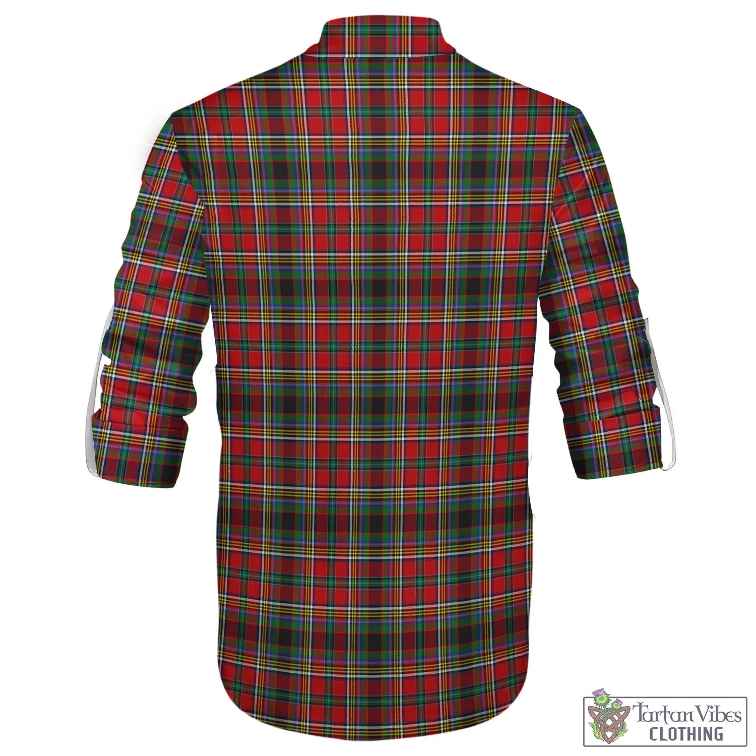 Anderson of Arbrake Tartan Men's Scottish Traditional Jacobite Ghillie Kilt Shirt with Family Crest