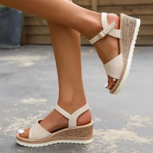 Ankle Buckle Wedge Heels