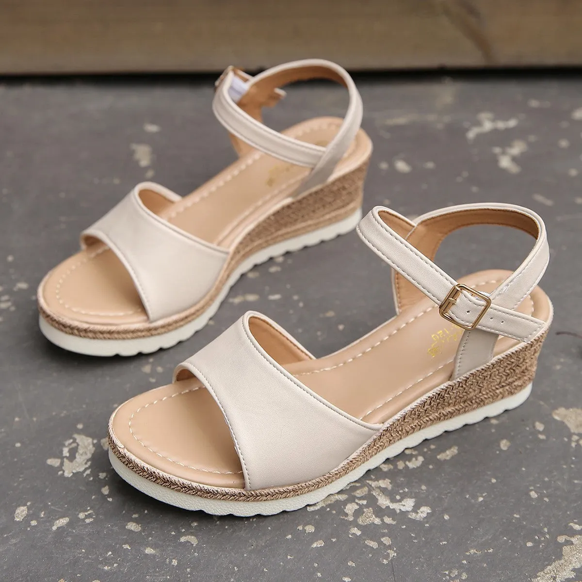 Ankle Buckle Wedge Heels