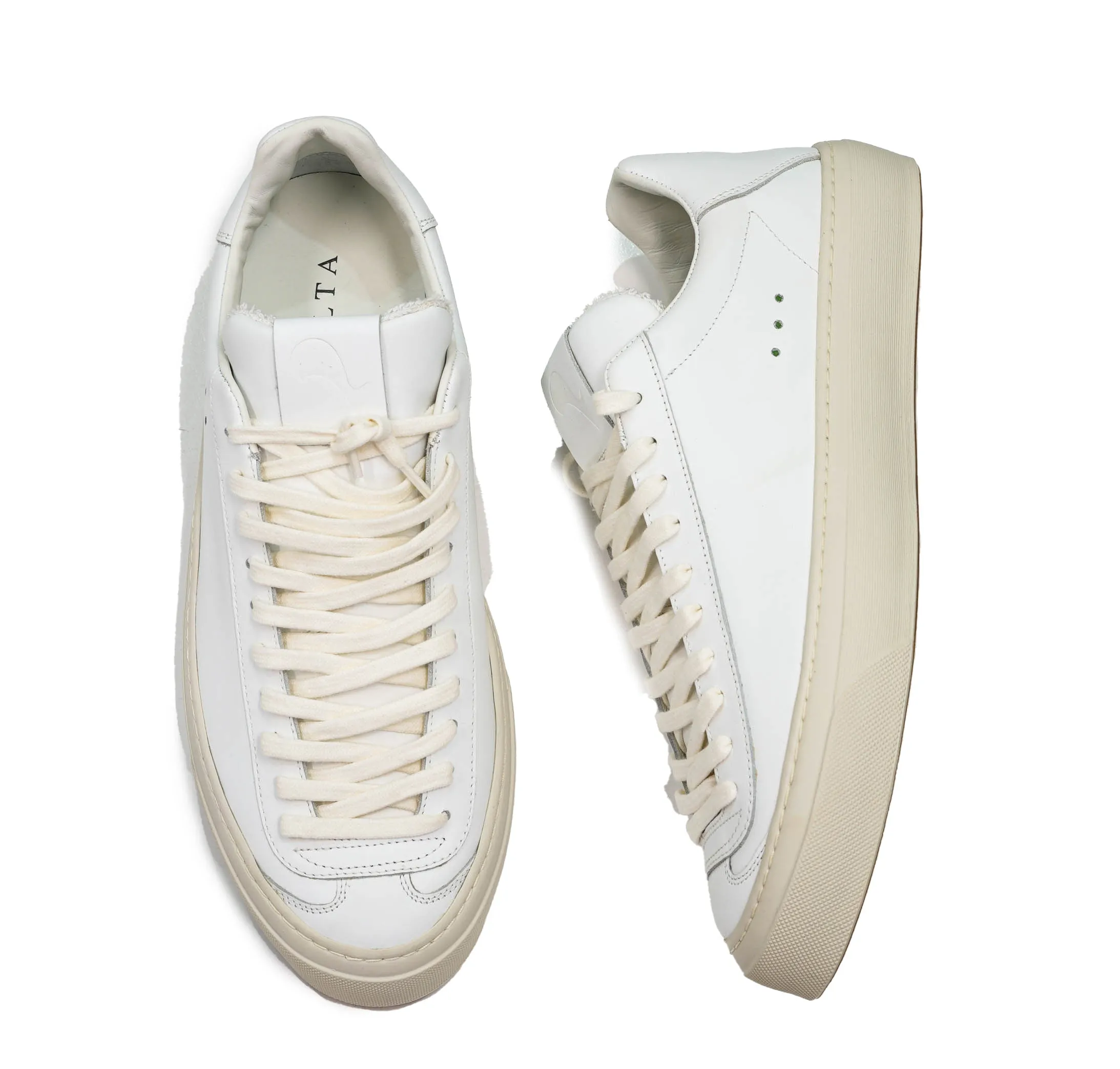Aqua Alta Men's White Leather Sneaker F4WD0G 30% OFF