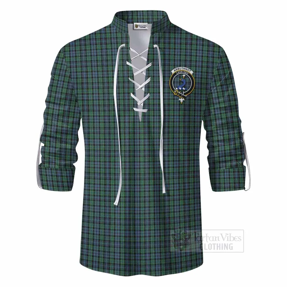 Arbuthnot Tartan Ghillie Kilt Shirt with Family Crest DNA In Me Style
