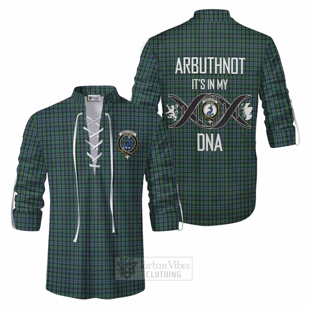 Arbuthnot Tartan Ghillie Kilt Shirt with Family Crest DNA In Me Style