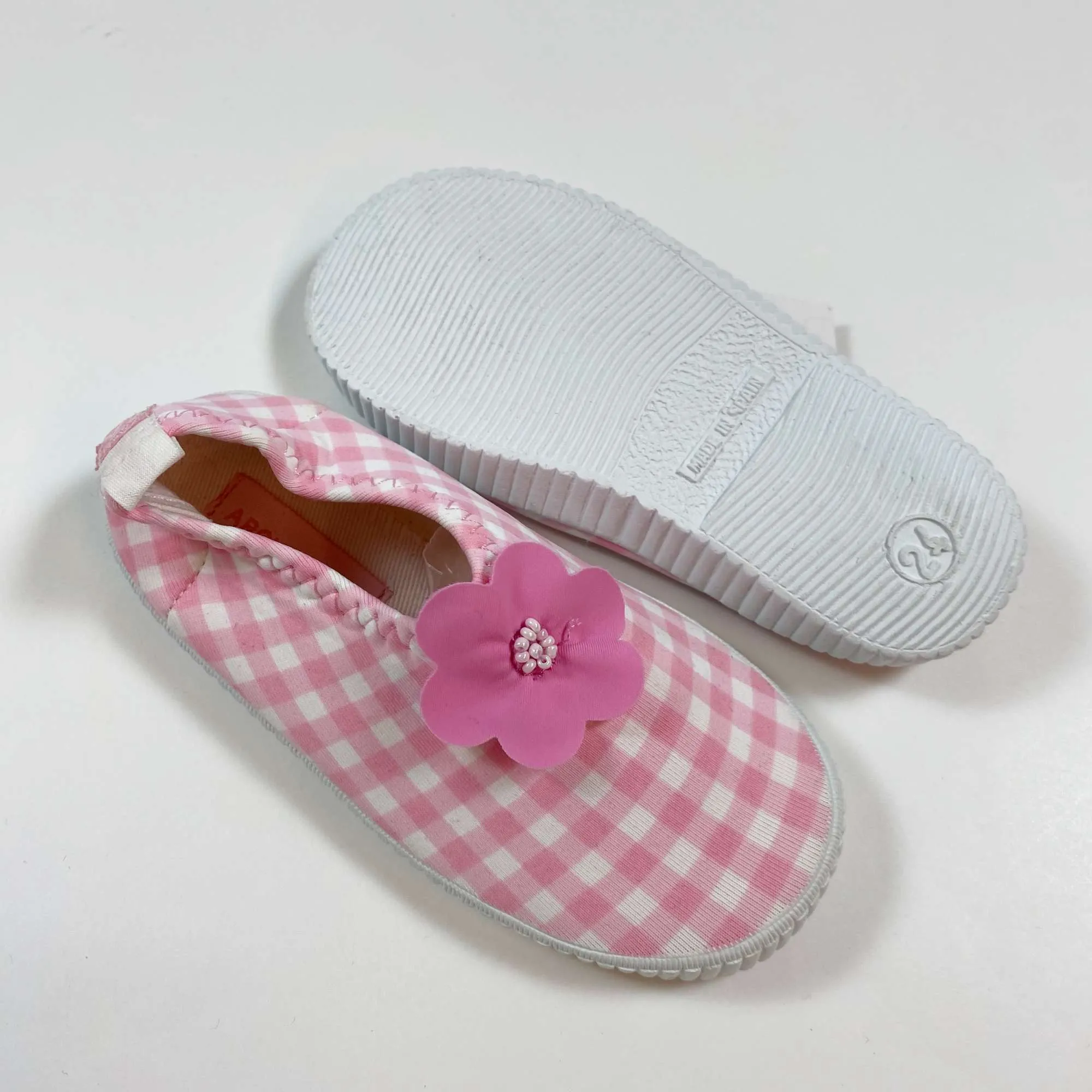 Archimède Pearl pink gingham swim shoe Second Season 24