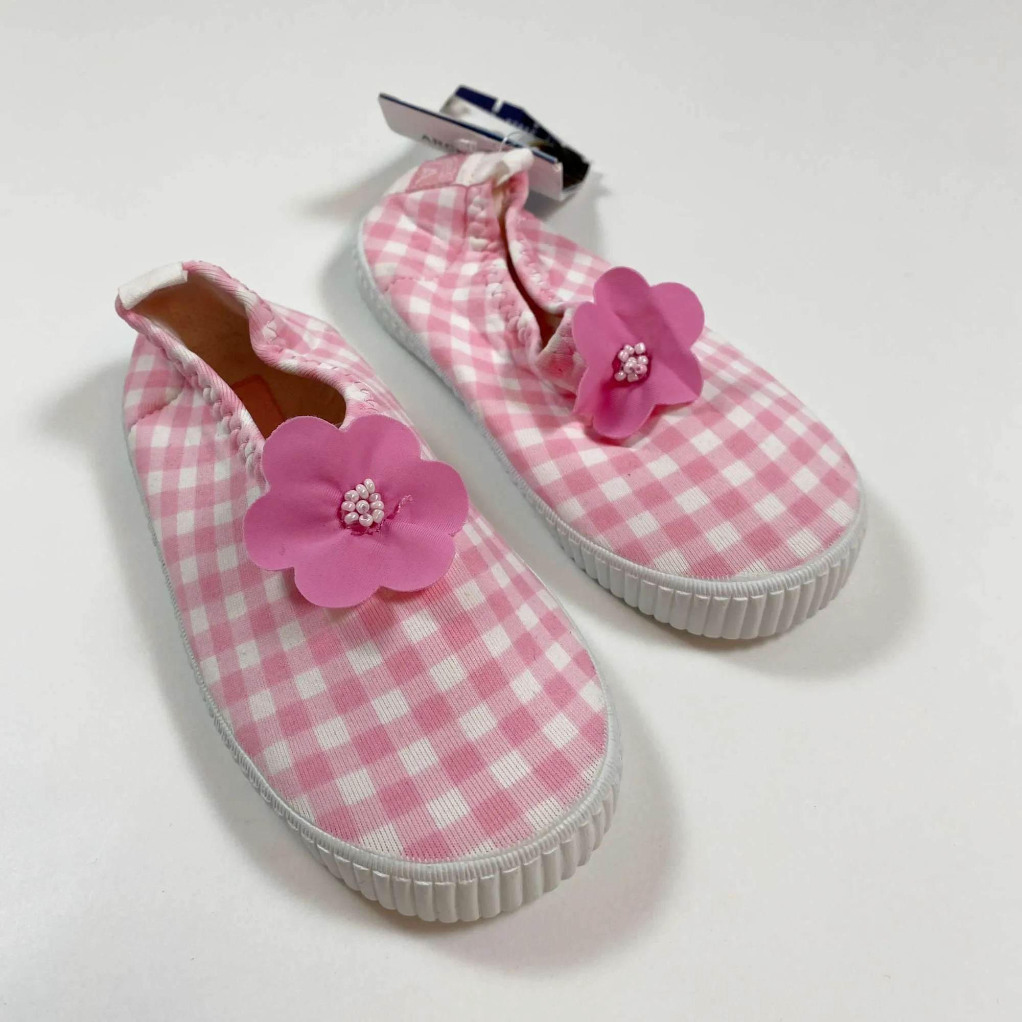 Archimède Pearl pink gingham swim shoe Second Season 24