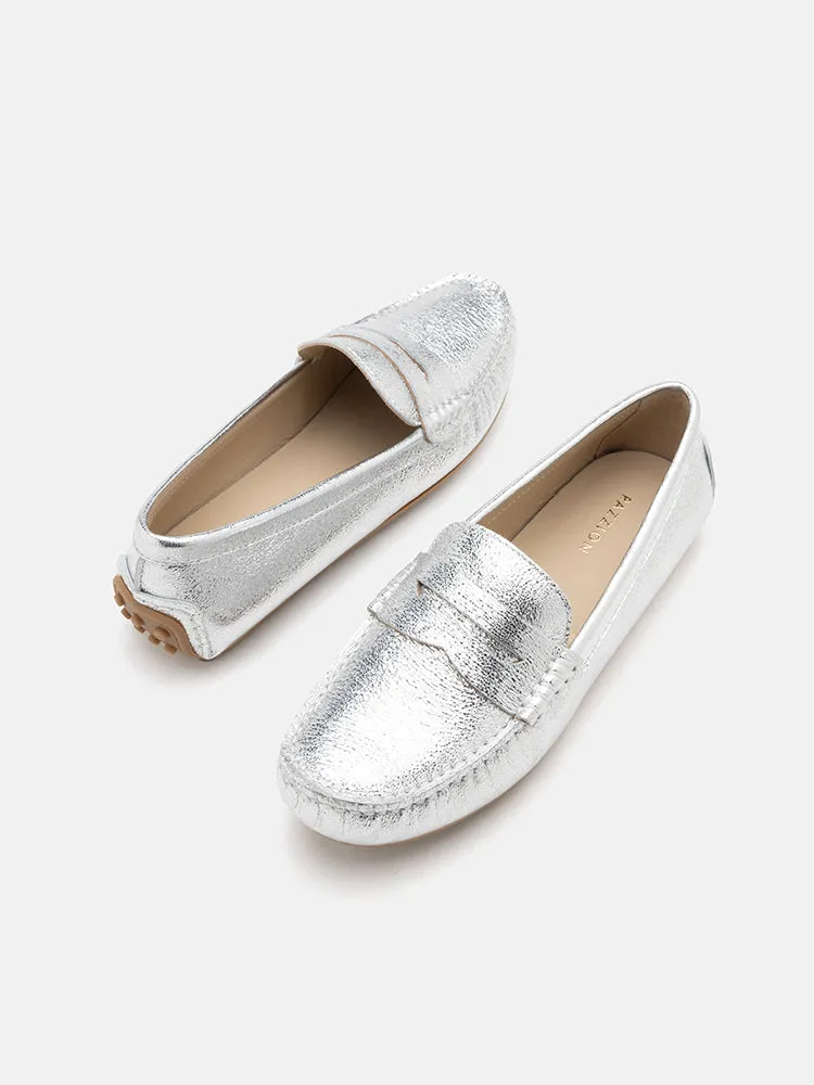 Ariana Metallic Penny Moccasins