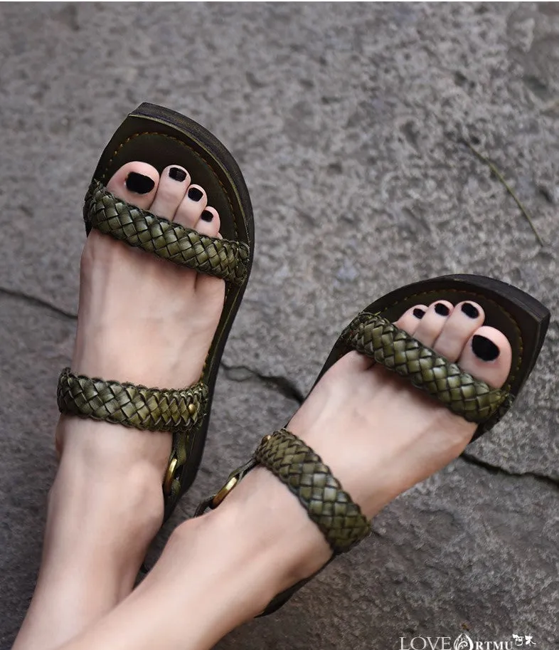 ARTMU MID HEELED WEDGE SANDALS