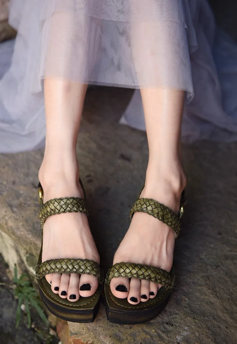 ARTMU MID HEELED WEDGE SANDALS