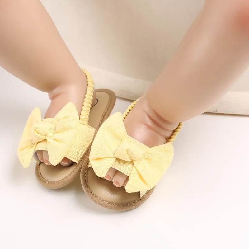 Baby Girl Bow Sandals - Yellow