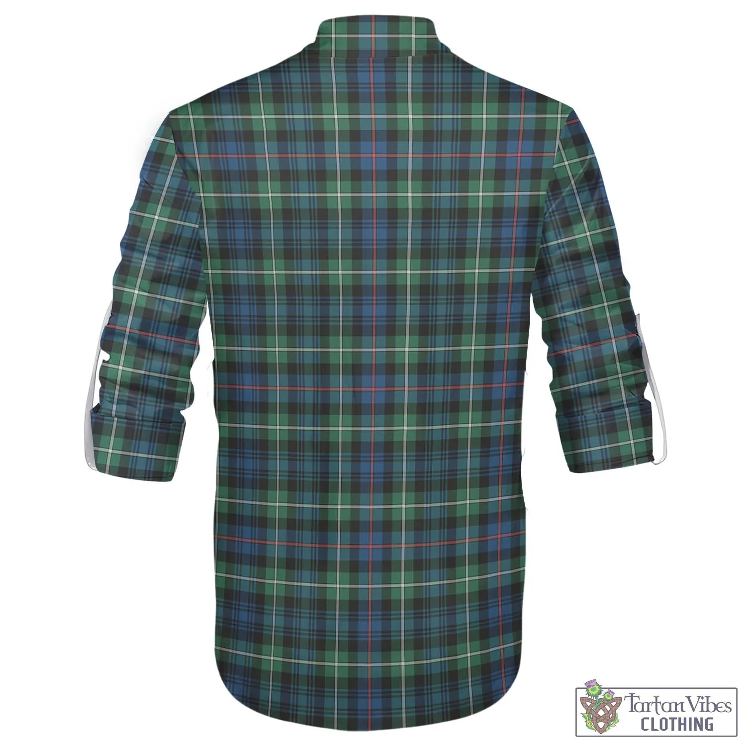Baillie Ancient Tartan Men's Scottish Traditional Jacobite Ghillie Kilt Shirt with Family Crest