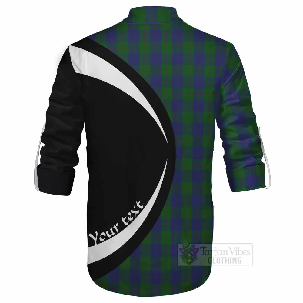 Barclay Tartan Ghillie Kilt Shirt with Family Crest Circle Style