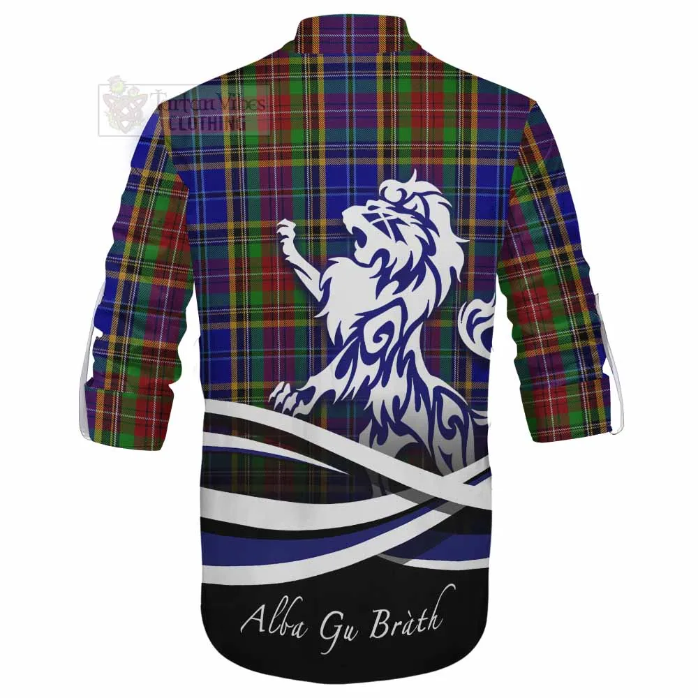 Beattie (Beatty) Tartan Ghillie Kilt Shirt with Alba Gu Brath Regal Lion Emblem