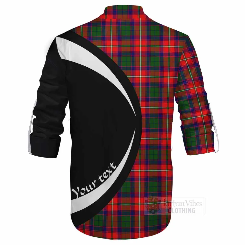 Belshes (Belsches) Tartan Ghillie Kilt Shirt with Family Crest Circle Style