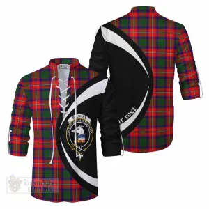 Belshes (Belsches) Tartan Ghillie Kilt Shirt with Family Crest Circle Style