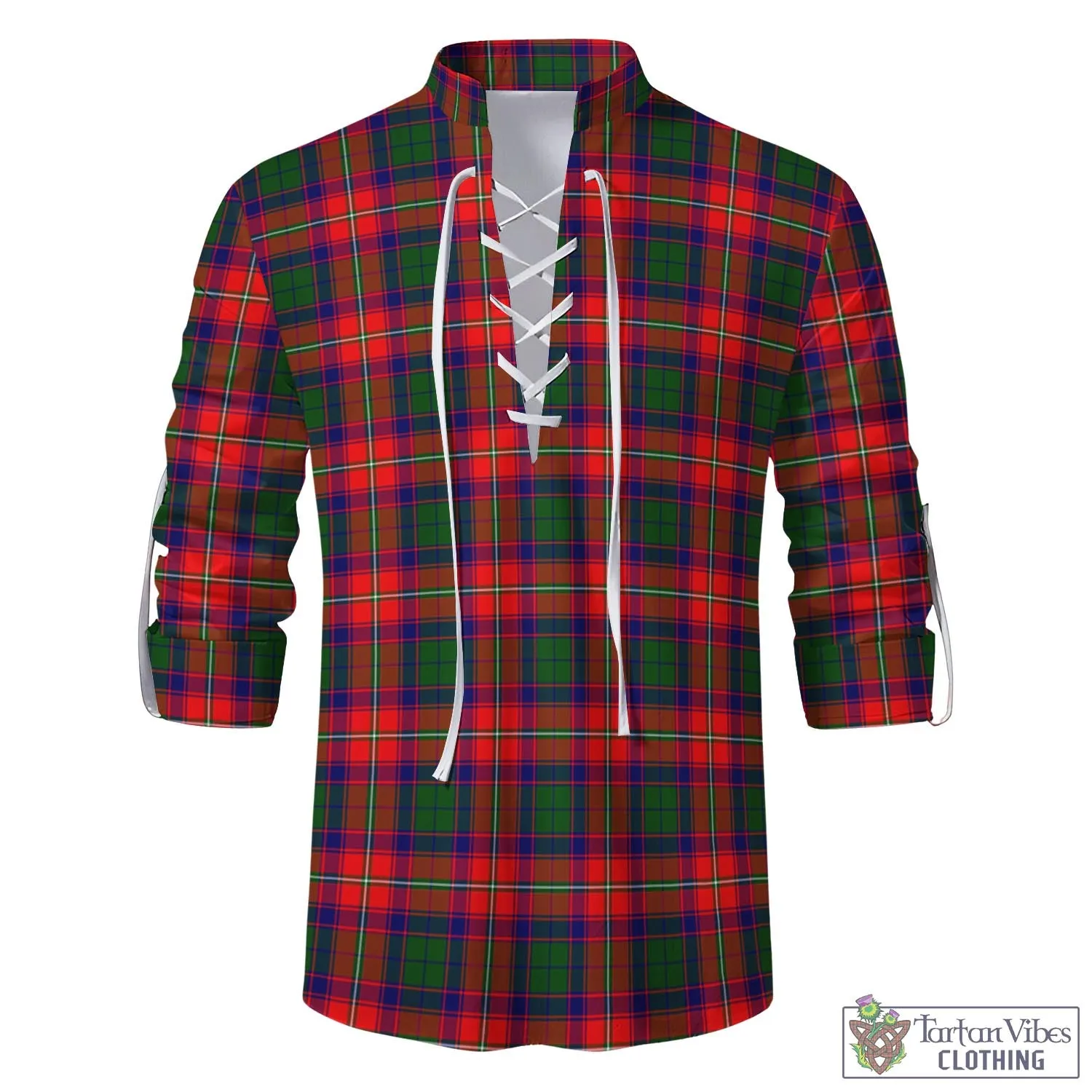 Belshes Tartan Men's Scottish Traditional Jacobite Ghillie Kilt Shirt