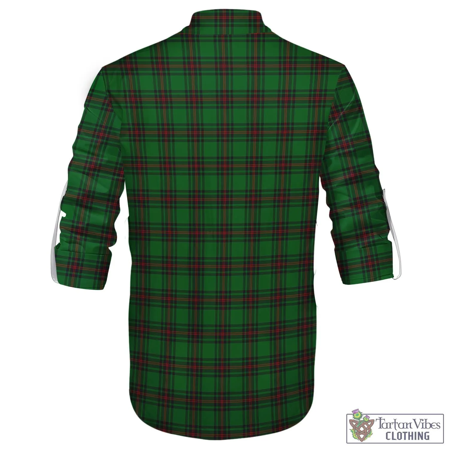 Beveridge Tartan Men's Scottish Traditional Jacobite Ghillie Kilt Shirt with Family Crest