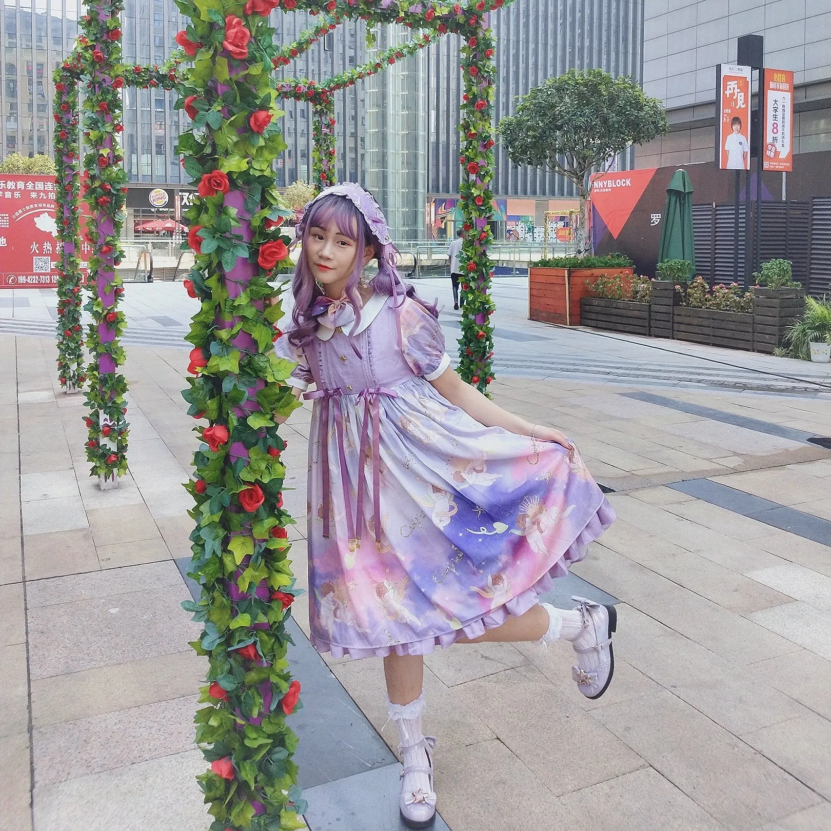 (BFM)Bubble Cat~Dreamy Starry~Sweet Lolita Shoes Low Heel Bow Shoes