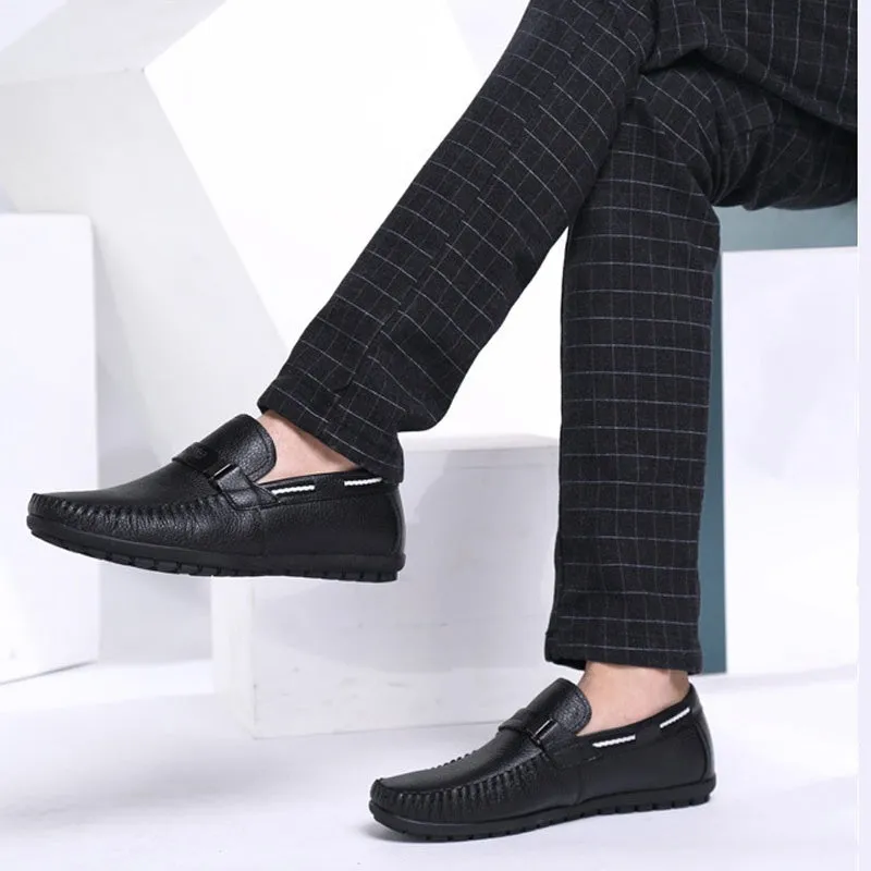 Big Size 38~45 High Quality Genuine Leather Men Shoes Soft Moccasins Loafers Fashion Brand Men Flats Comfy Driving Shoes -4DS-172MMS