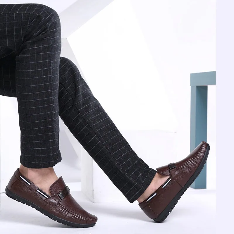 Big Size 38~45 High Quality Genuine Leather Men Shoes Soft Moccasins Loafers Fashion Brand Men Flats Comfy Driving Shoes -4DS-172MMS