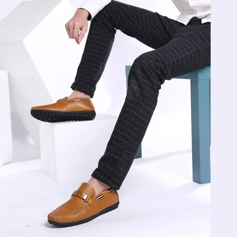 Big Size 38~45 High Quality Genuine Leather Men Shoes Soft Moccasins Loafers Fashion Brand Men Flats Comfy Driving Shoes -4DS-172MMS