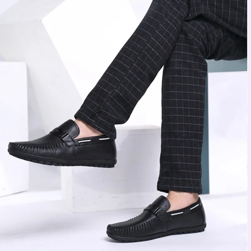Big Size 38~45 High Quality Genuine Leather Men Shoes Soft Moccasins Loafers Fashion Brand Men Flats Comfy Driving Shoes -4DS-172MMS