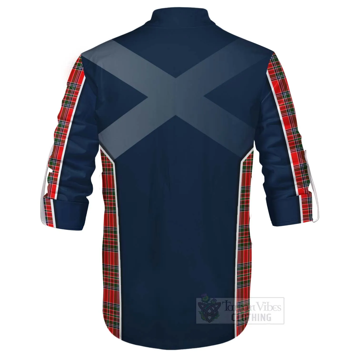 Binning Tartan Ghillie Kilt Shirt with Family Crest and Scottish Thistle Vibes Sport Style