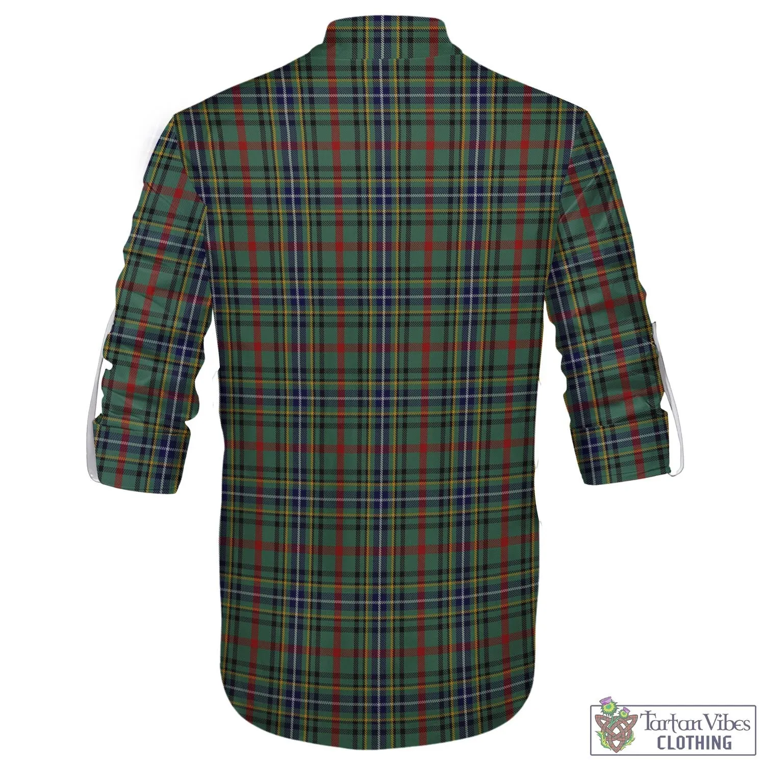 Bisset Tartan Men's Scottish Traditional Jacobite Ghillie Kilt Shirt with Family Crest
