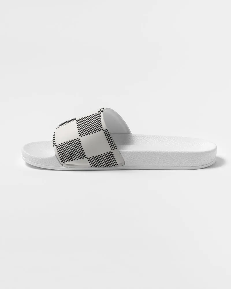 Black & Cream Check Men's Slide Sandals