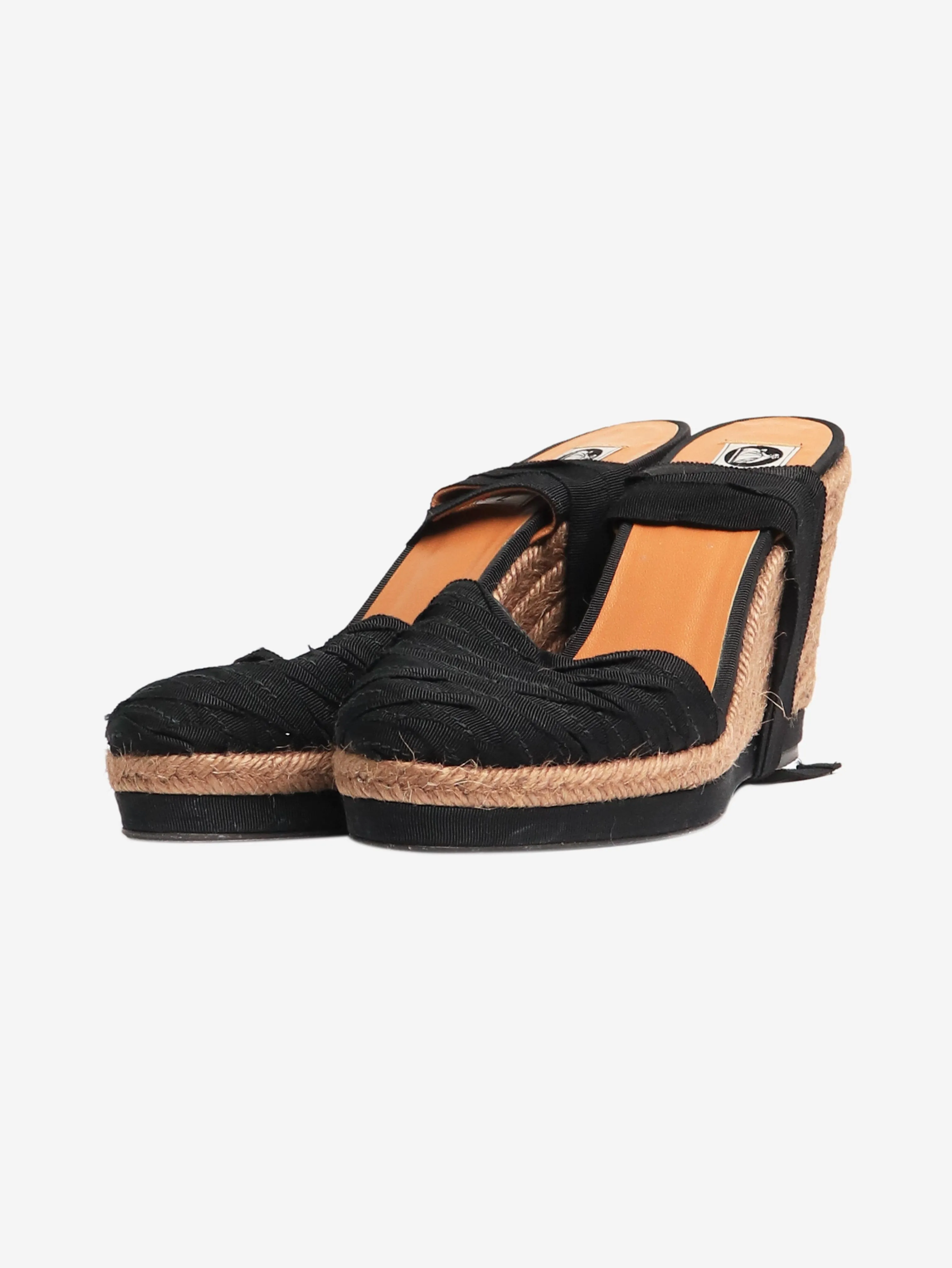 Black espadrille wedge heels - size EU 40