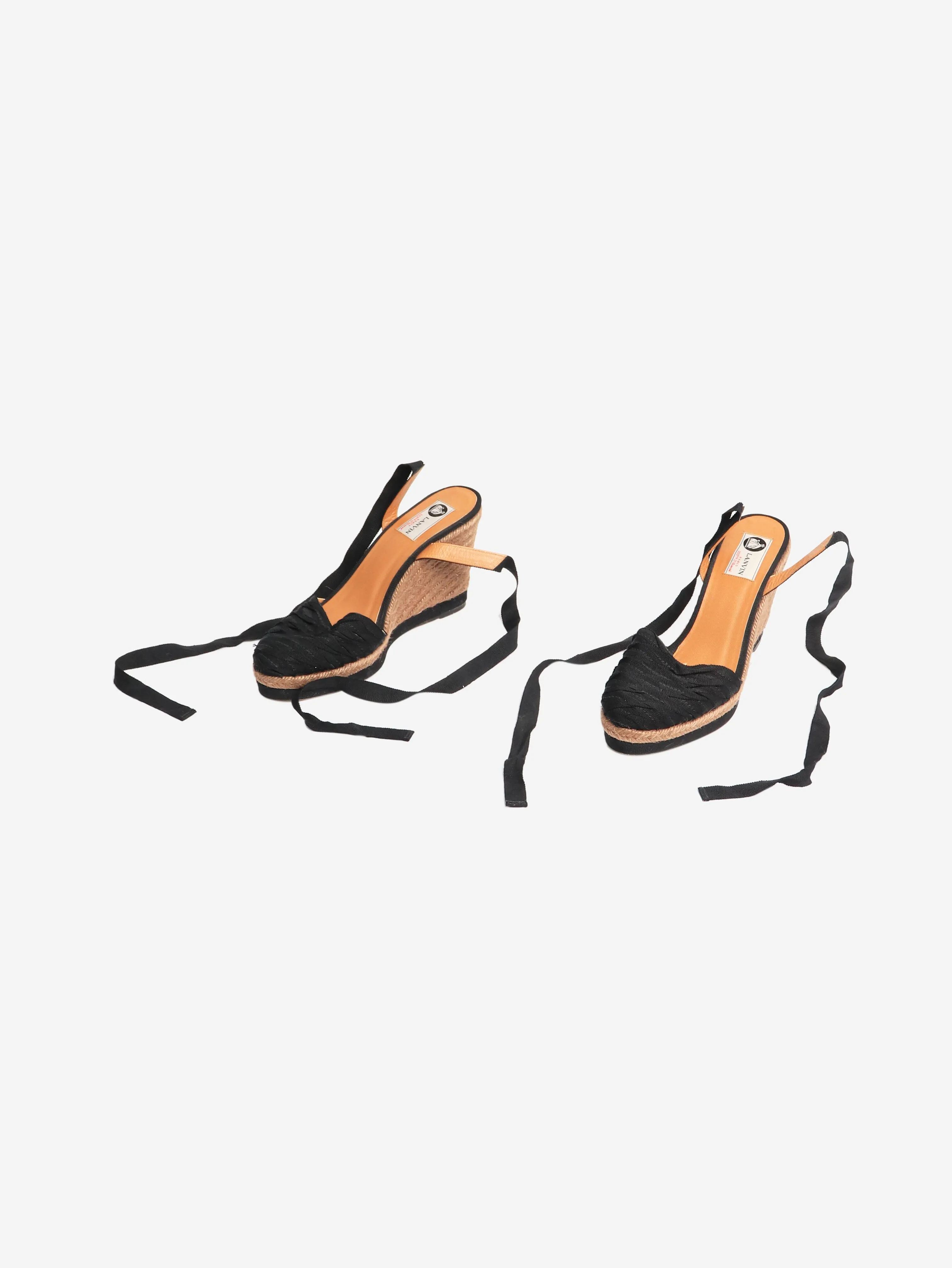 Black espadrille wedge heels - size EU 40