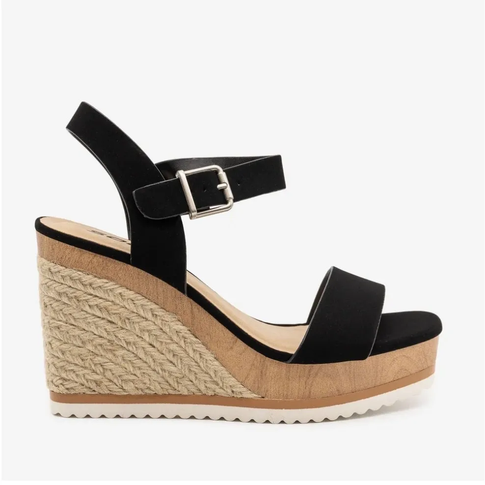 Black Espadrille Wedges