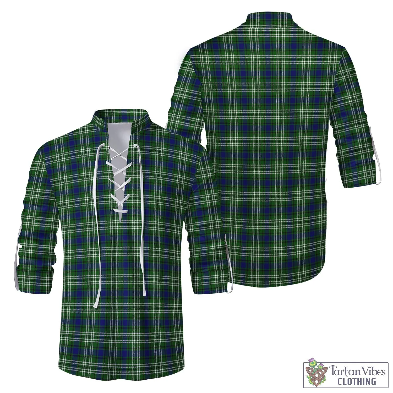 Blackadder Tartan Men's Scottish Traditional Jacobite Ghillie Kilt Shirt