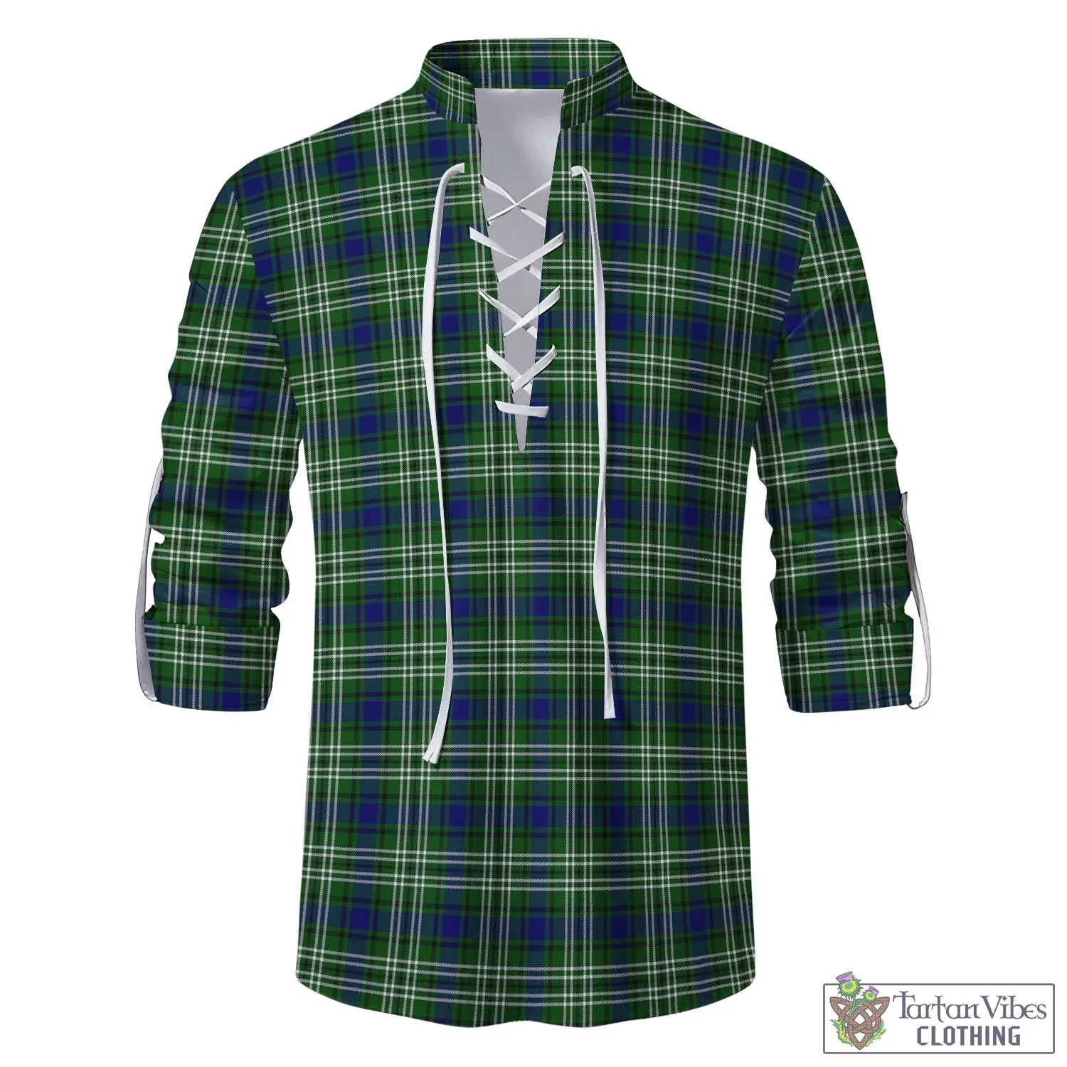 Blackadder Tartan Men's Scottish Traditional Jacobite Ghillie Kilt Shirt