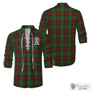 Blackstock Hunting Tartan Men's Scottish Traditional Jacobite Ghillie Kilt Shirt with Family Crest