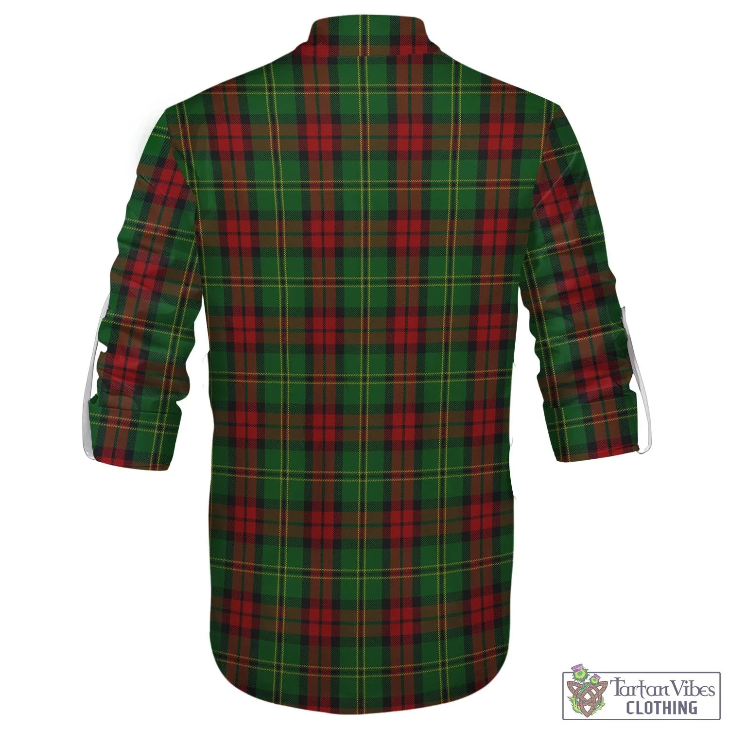 Blackstock Hunting Tartan Men's Scottish Traditional Jacobite Ghillie Kilt Shirt with Family Crest