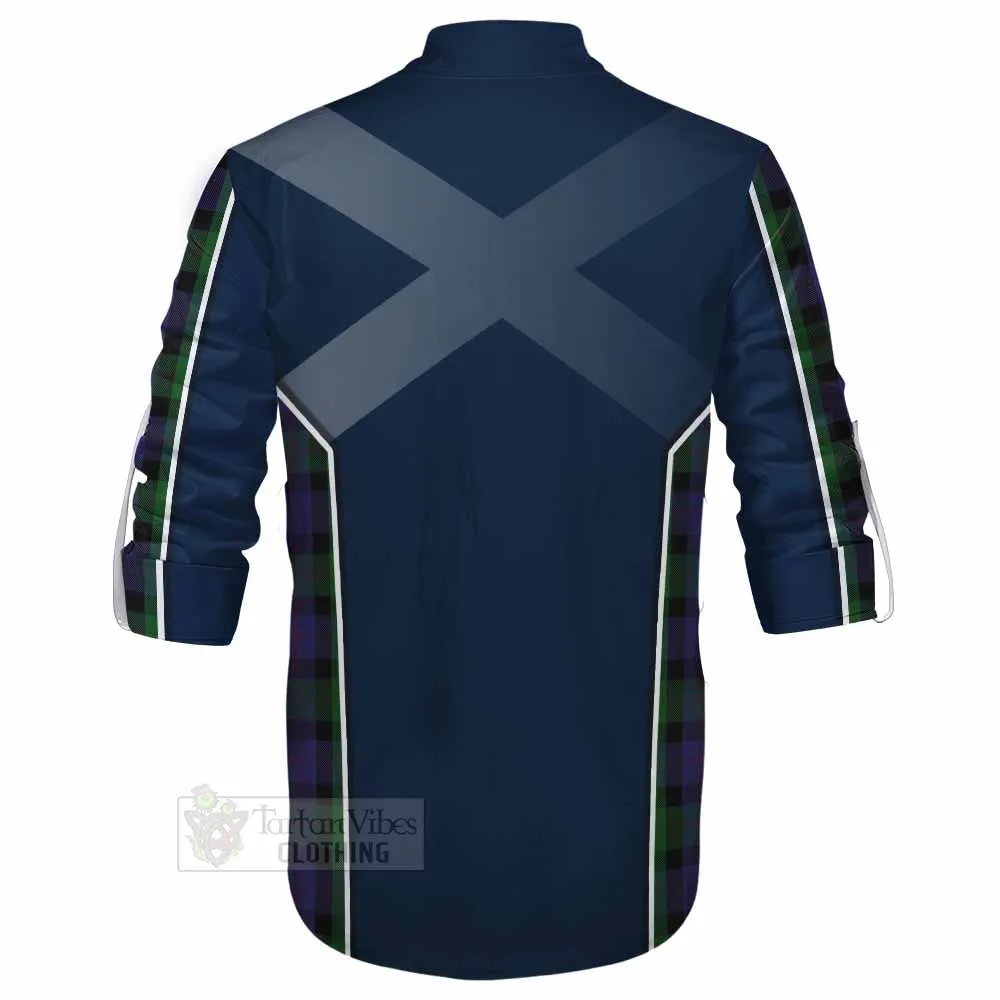 Blair Tartan Ghillie Kilt Shirt with Family Crest and Lion Rampant Vibes Sport Style