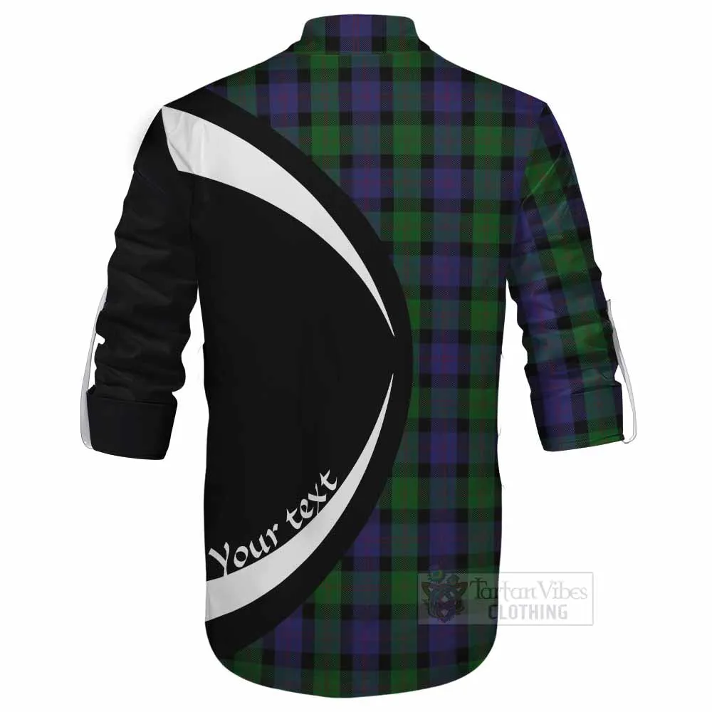 Blair Tartan Ghillie Kilt Shirt with Family Crest Circle Style